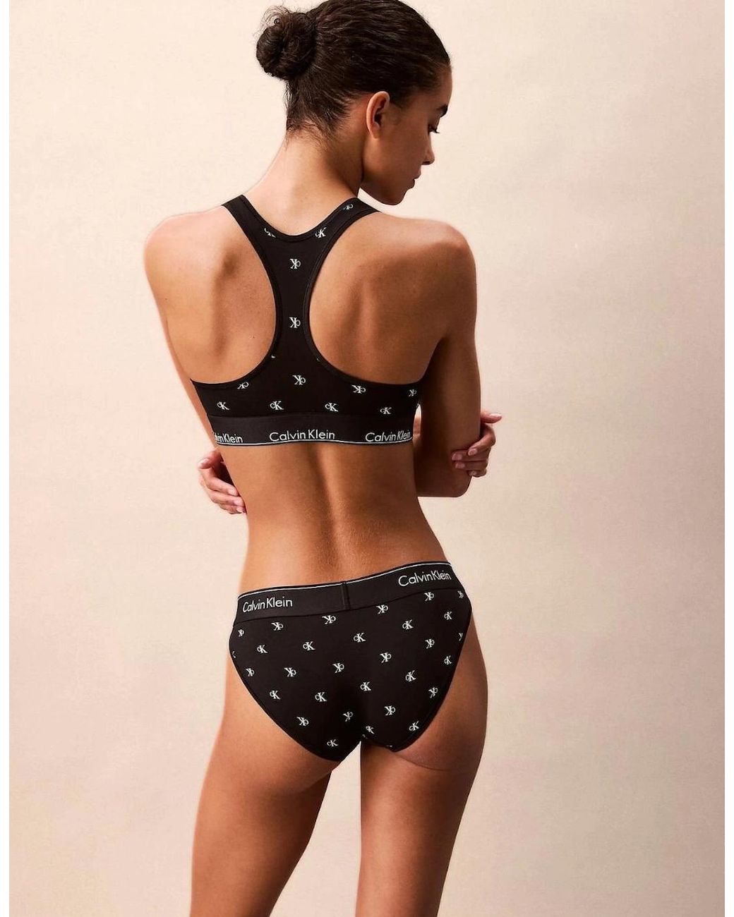 Calvin Klein Black Diamond Logo Print Bikini Brief