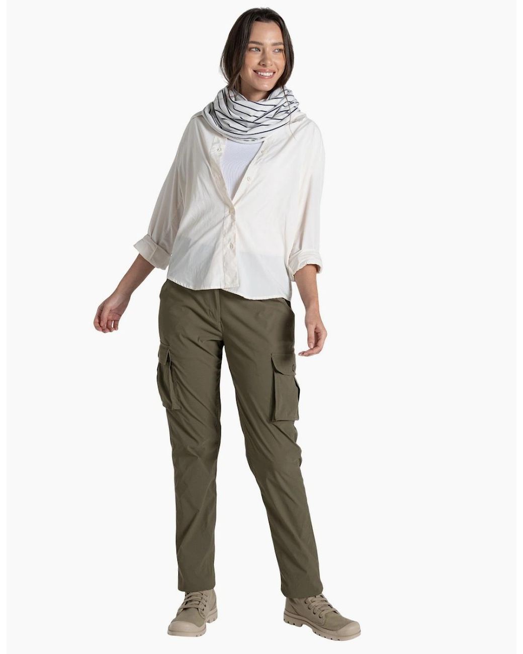 Craghoppers White Adult Infinity Ii Striped Nosilife Scarf