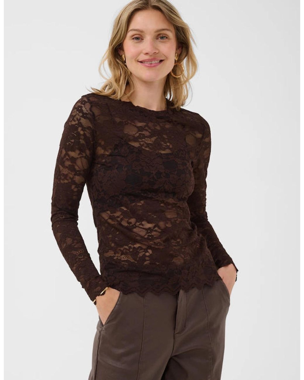 Cream Brown Pitia T Shirt