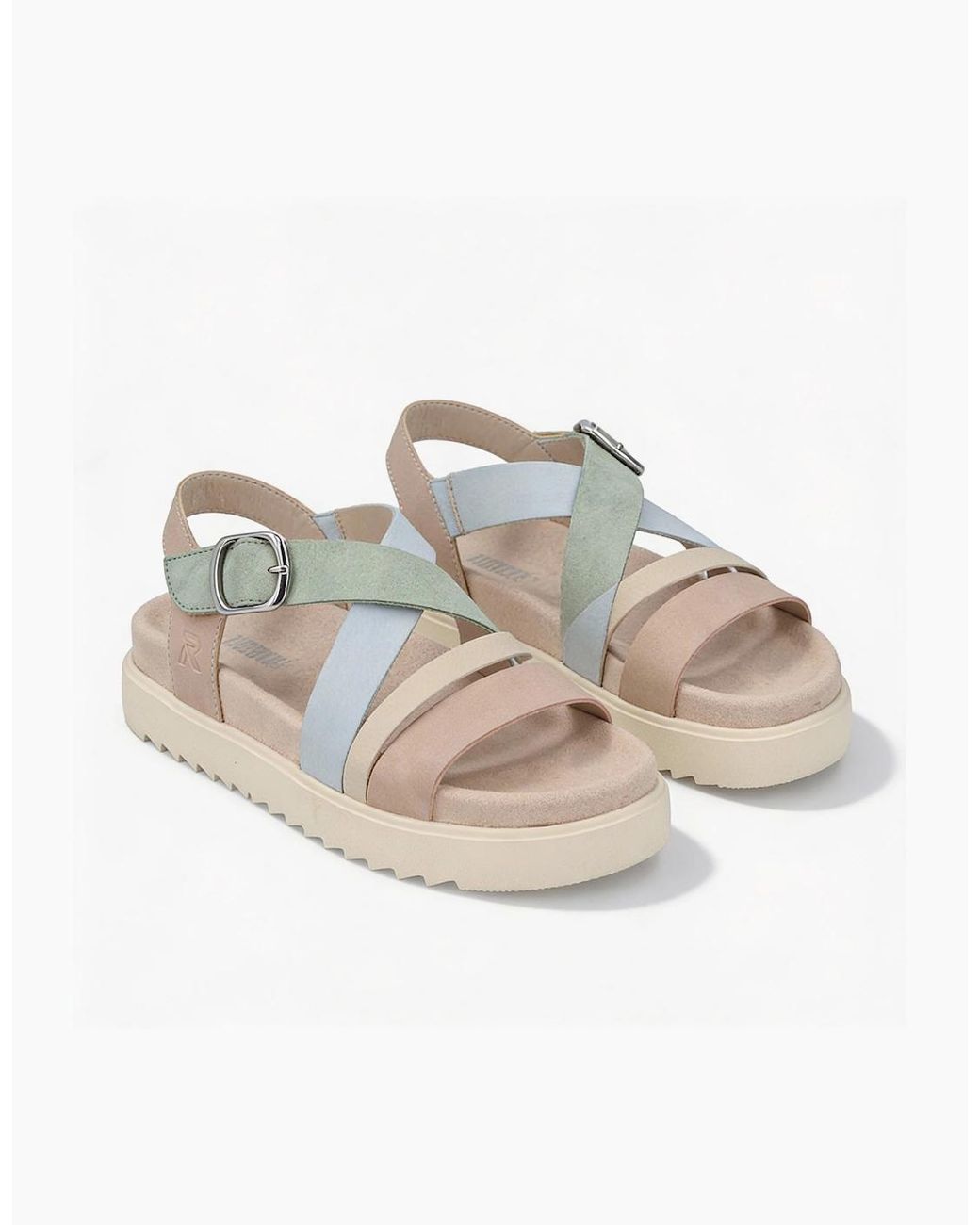 Rieker Pink V5663 Ankle Strap Sandals Multi