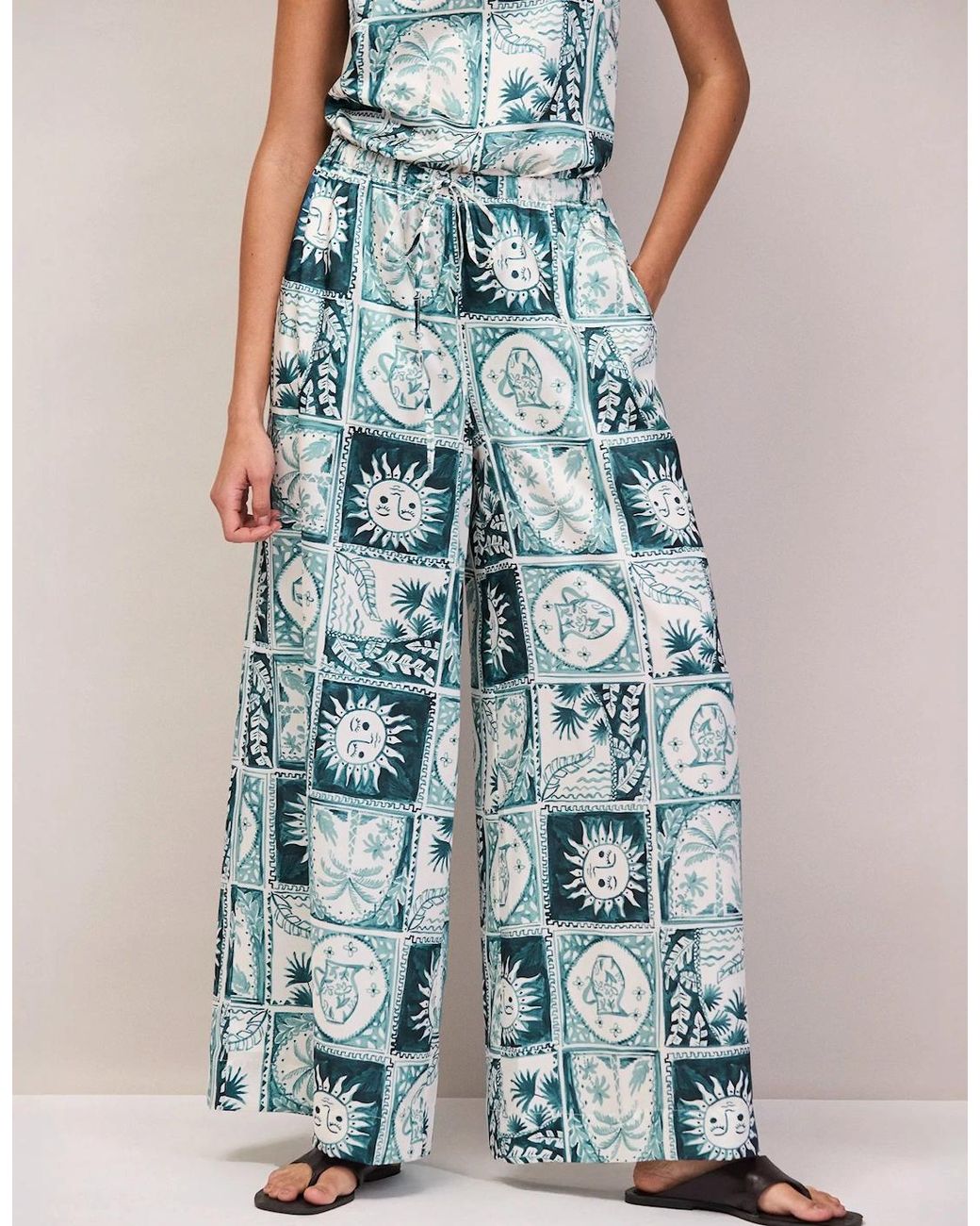 Ro&zo Blue Zodiac Print Trousers