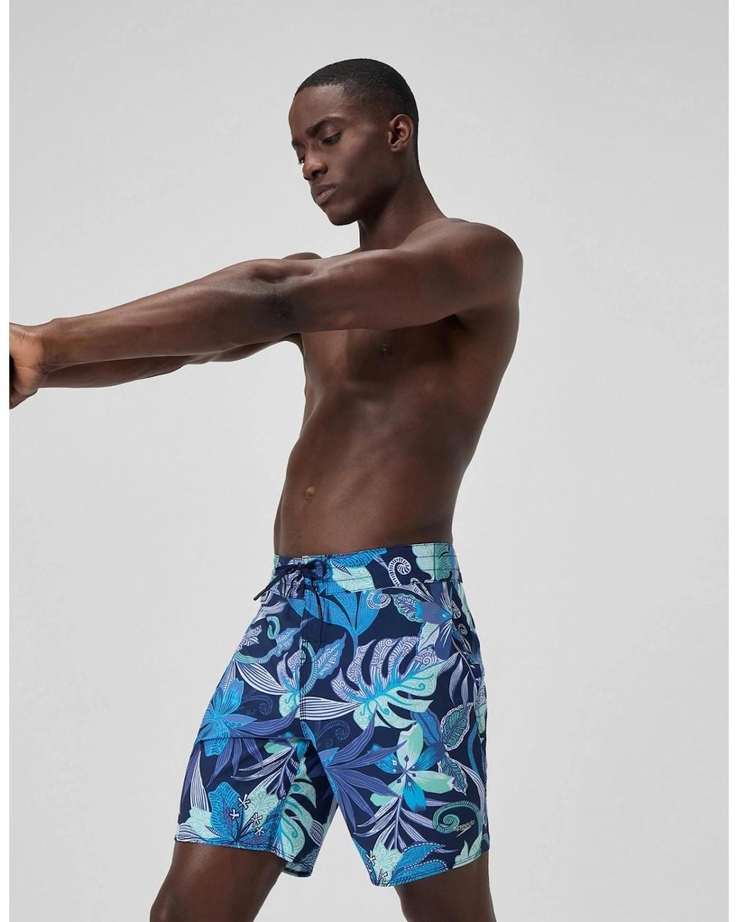 Speedo Blue Lookout Floral Swim Shorts for men