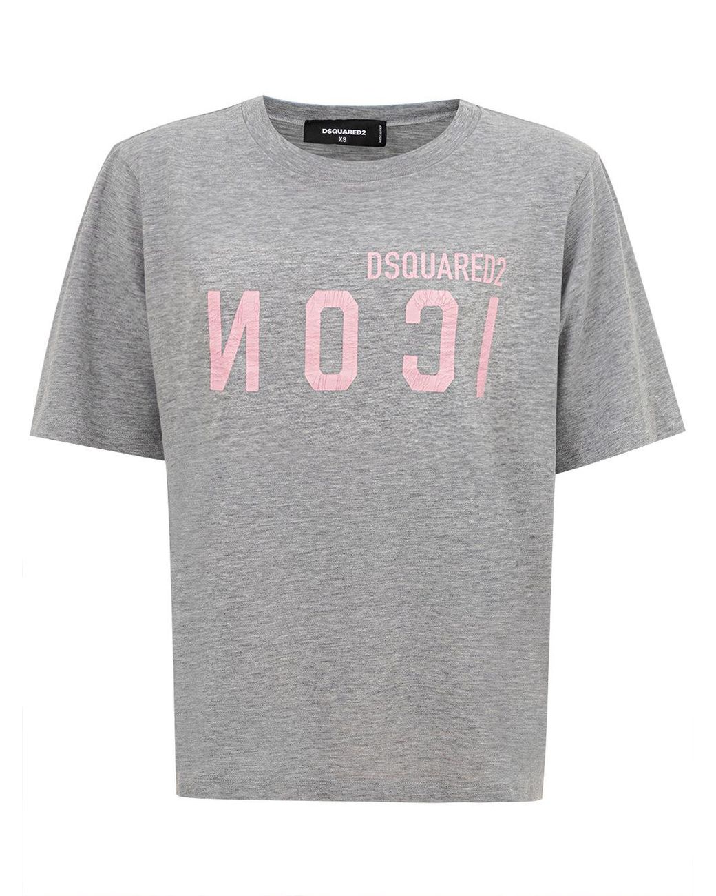 DSquared² Gray Mélange T-Shirt With Icon Logo