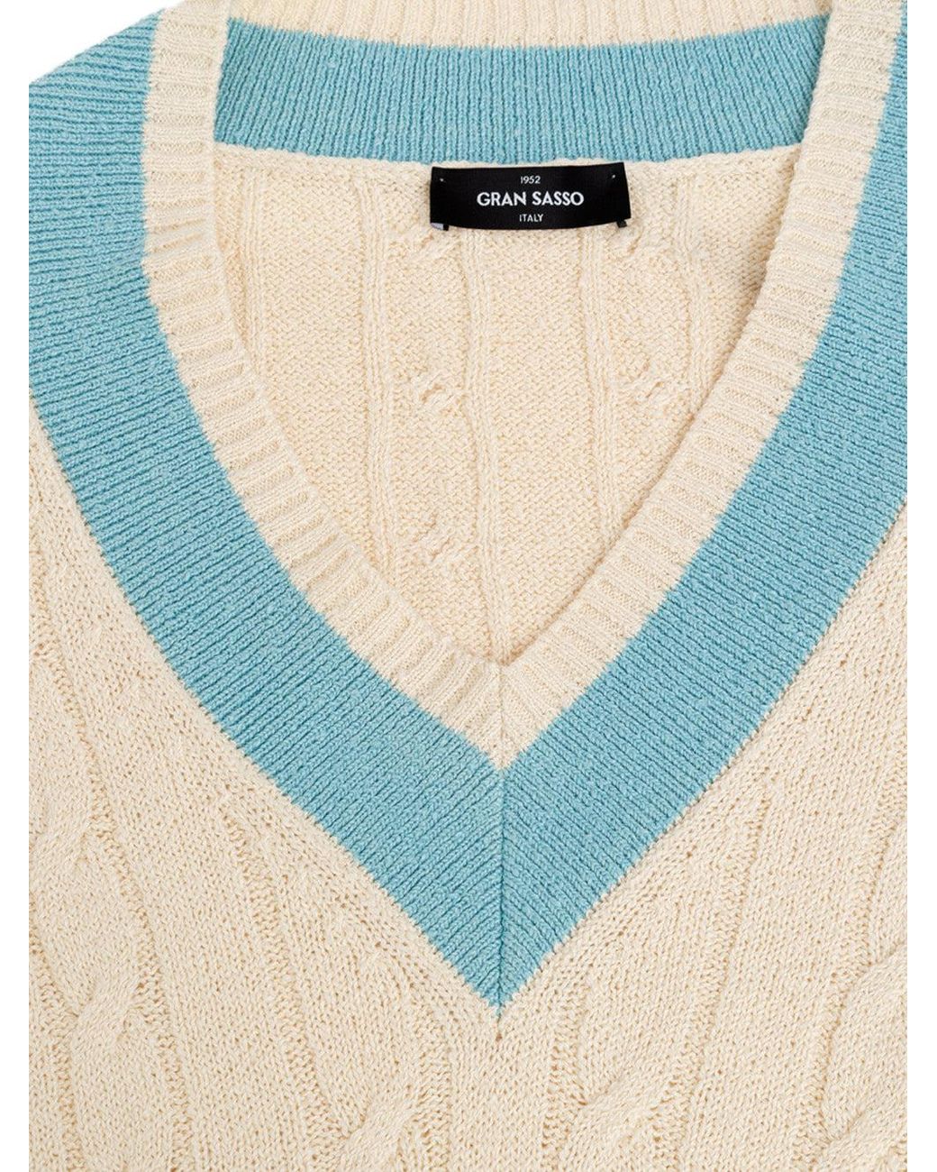 Gran Sasso Blue College Sweater for men