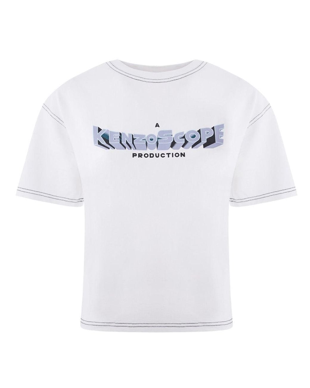 KENZO White Cotton T-shirt With Front Print