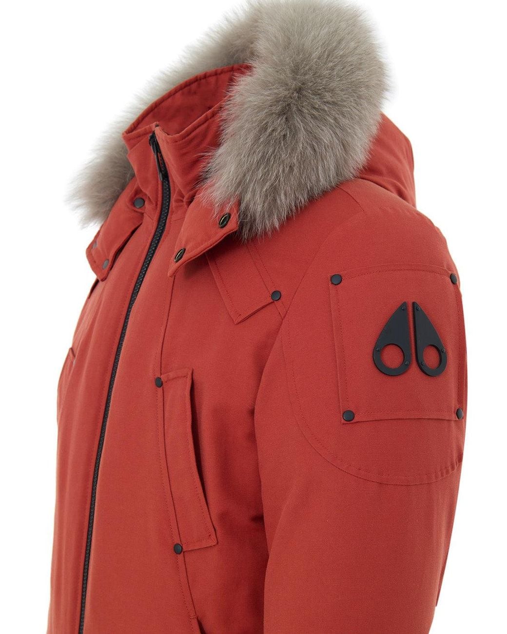 Moose Knuckles Red Giubbino Bomber Blu Imbottito for men