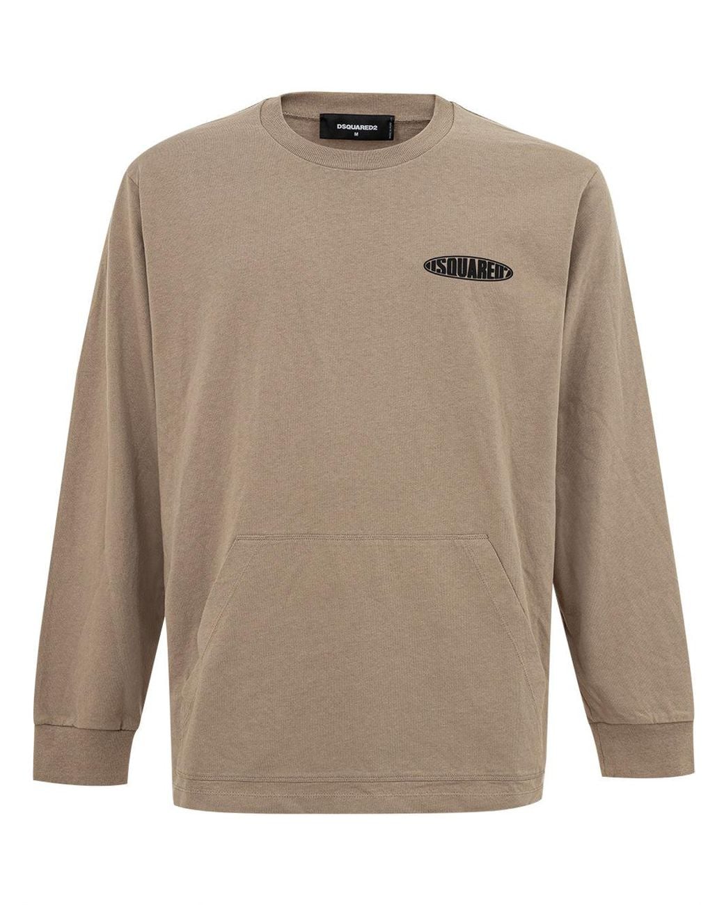DSquared² Natural T-Shirt Maniche Lunghe Con Logo for men