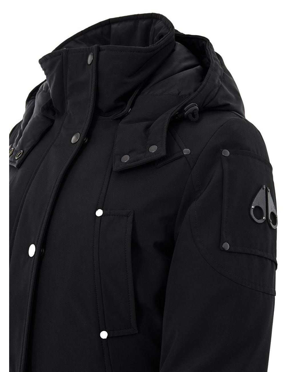 Moose Knuckles Black Field Jacket Con Cappuccio