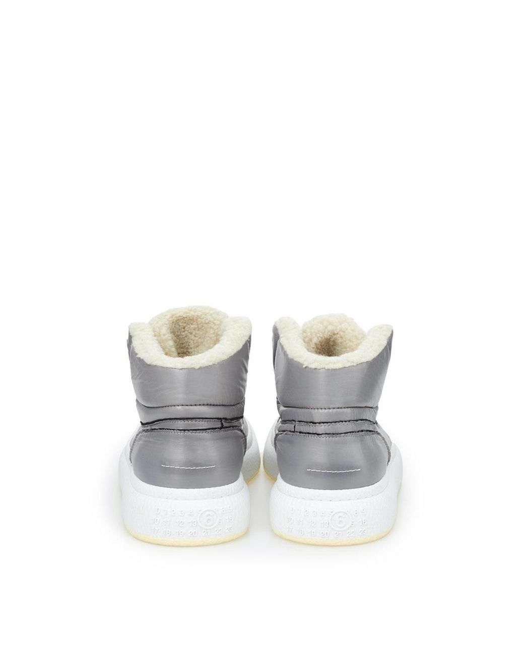 MM6 by Maison Margiela White Grey High-top Fur Sneakers for men