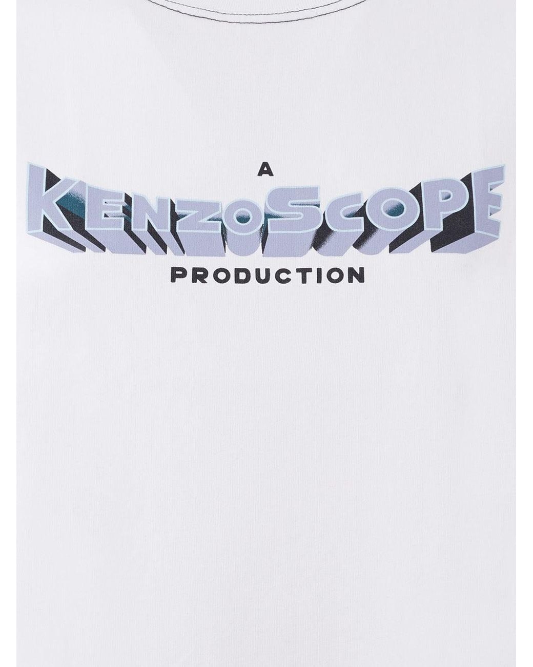 KENZO White Cotton T-shirt With Front Print