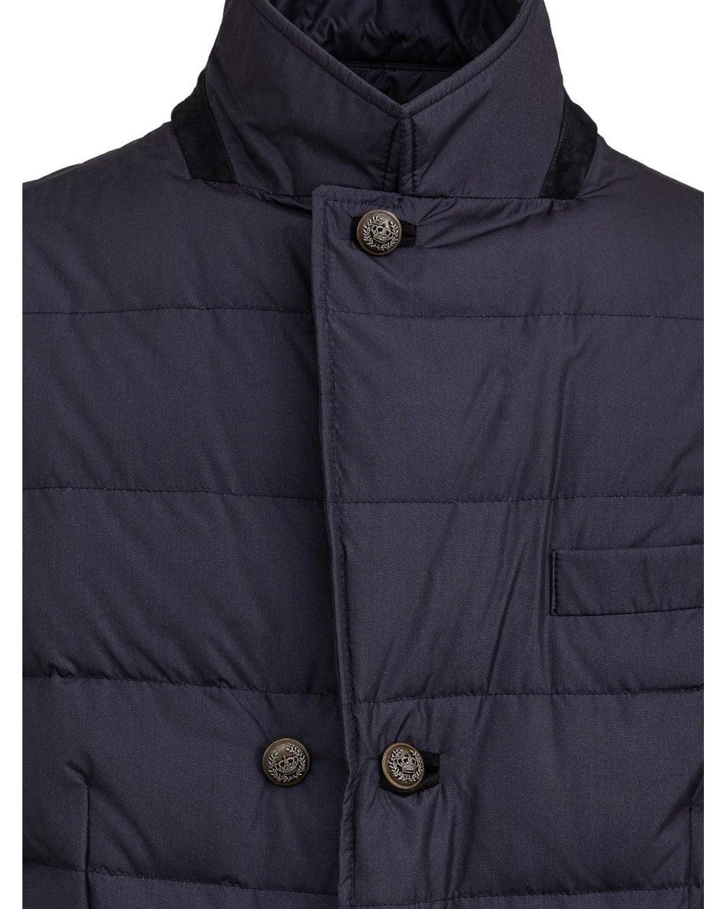 Dolce & Gabbana Blue Double-Breasted Jacket With Embroidered Buttons for men