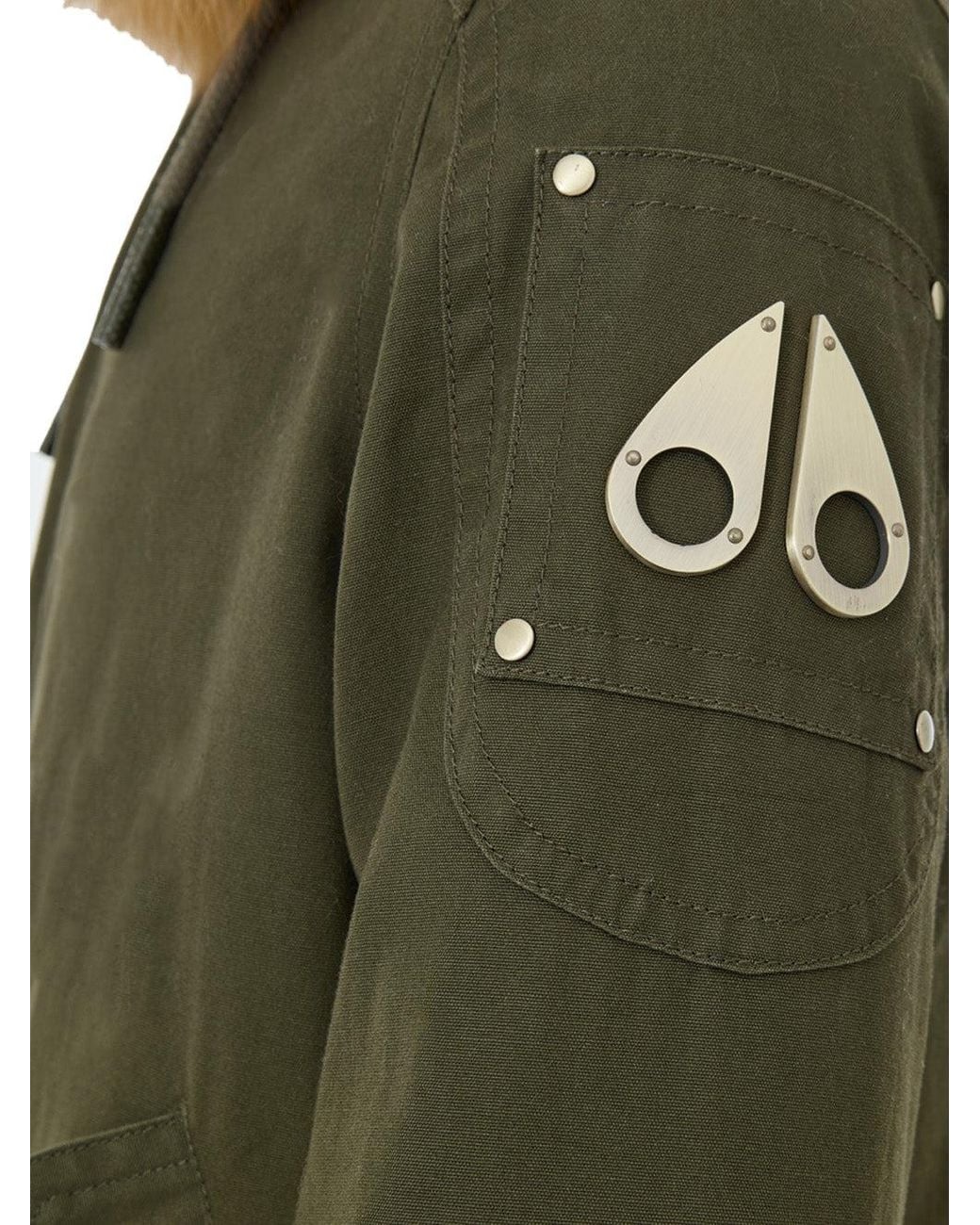 Moose Knuckles Green Parka Corto Con Coulisse for men