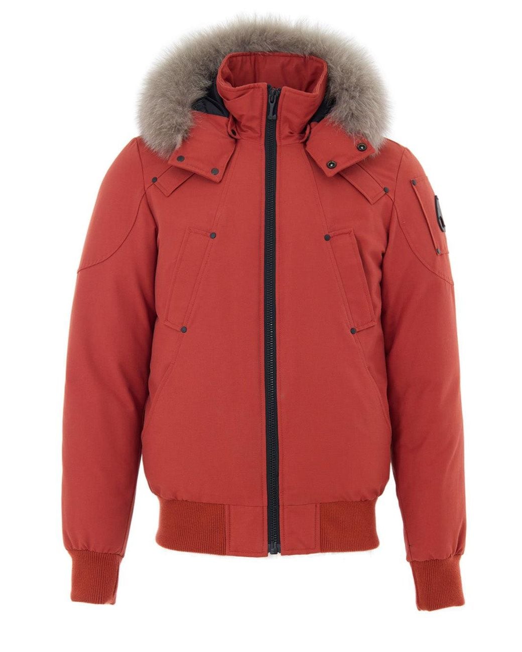 Moose Knuckles Red Giubbino Bomber Blu Imbottito for men