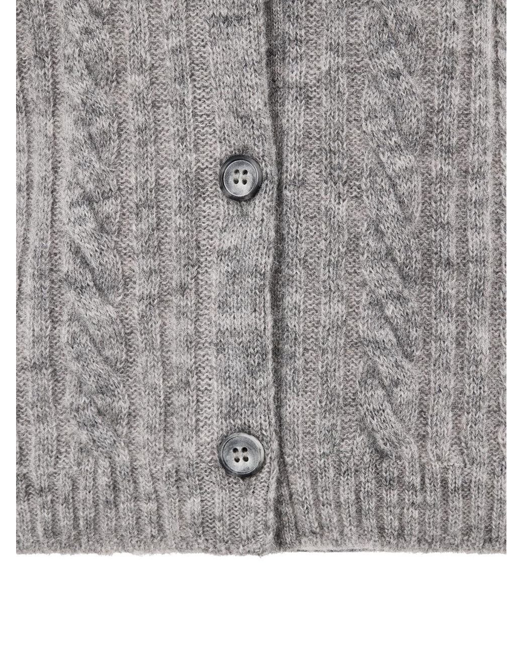 Gran Sasso Gray Cardigan Con Lavorazione Trecce