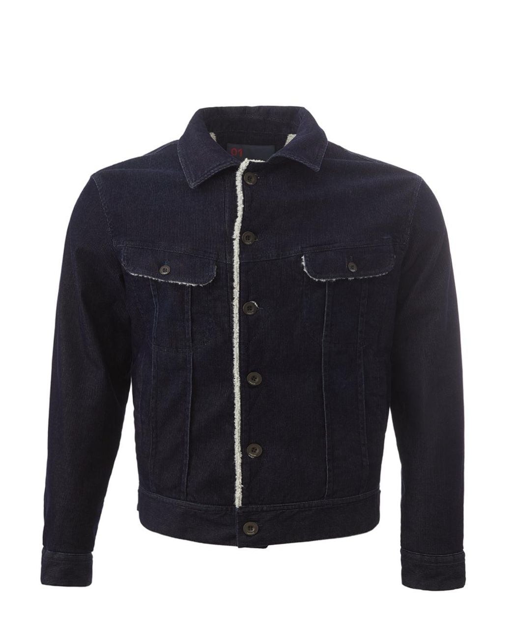 Lardini Blue Corduroy Jacket With Inner Eco Fur for men