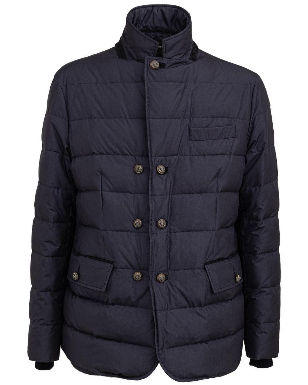 Dolce & Gabbana Blue Double-Breasted Jacket With Embroidered Buttons for men