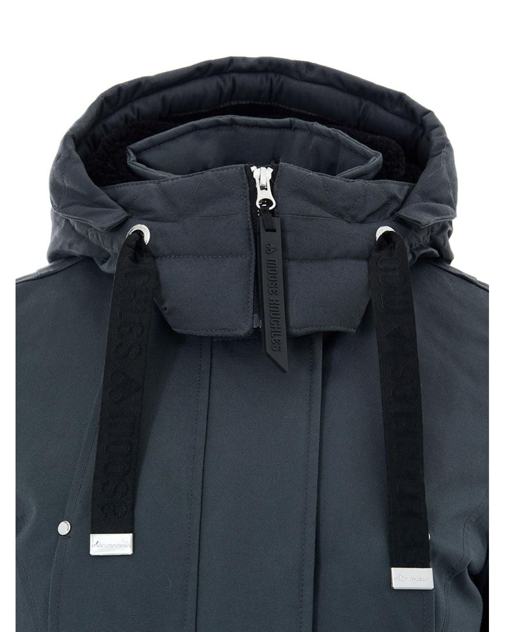 Moose Knuckles Blue Parka Con Cappuccio
