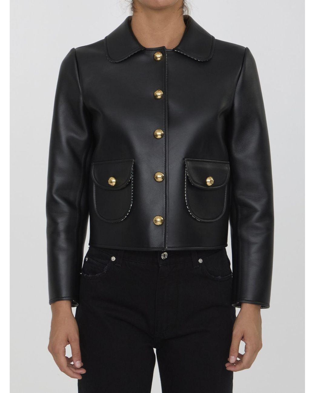 関税込 Celine COAT WITH CLAUDINE COLLAR IN SOFT LAMBSKIN COAT WITH CLAUDINE COLLAR IN SOFT LAMBSKIN - BLACK | CELINE