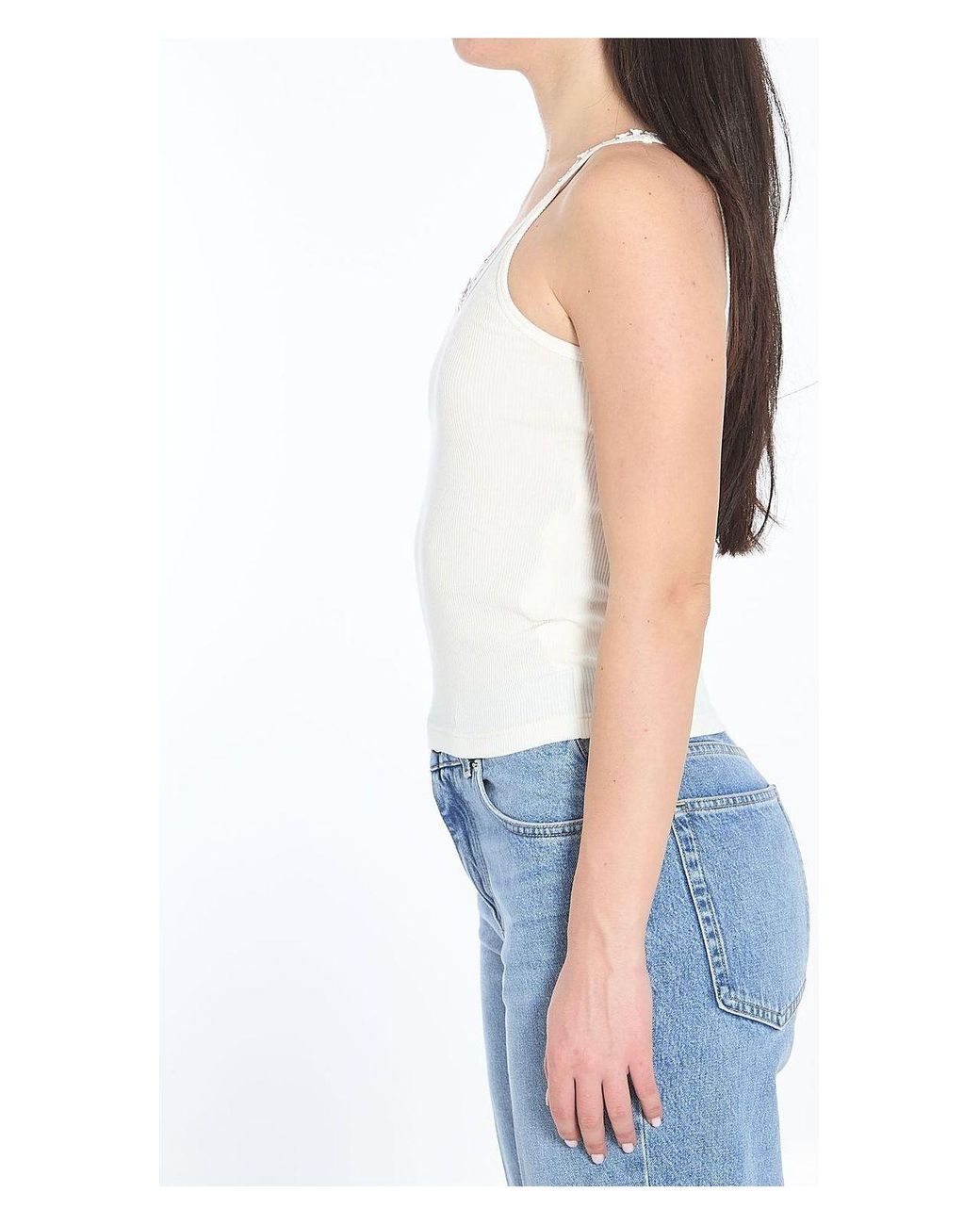 Celine Triomphe Tank Top in Blue | Lyst