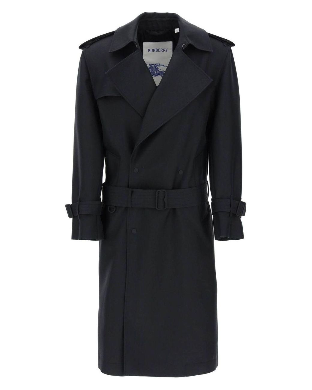Burberry Silk Blend Trench Coat in Black | Lyst UK