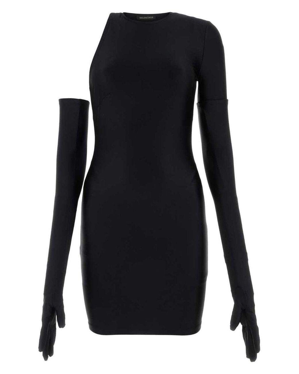 ワンピース BALENCIAGA Black stretch nylon mini dress Balenciaga Stretch Nylon Mini Dress in Black | Lyst