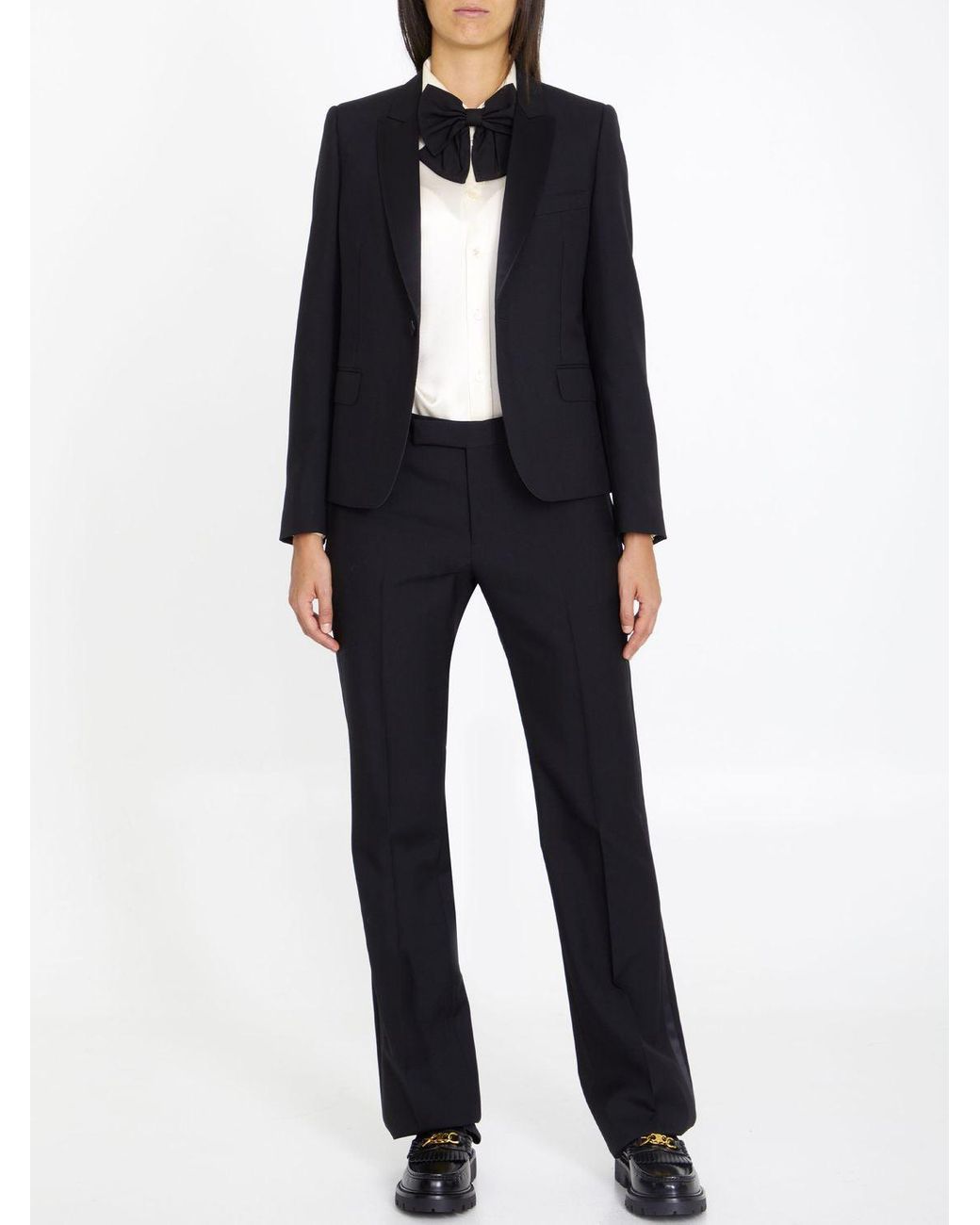ボトムスその他 CELINE | DYLAN TUX PANTS IN WOOL AND MOHAIR 2P963363S.38NO celine-Black-Dylan-Mohair-And-