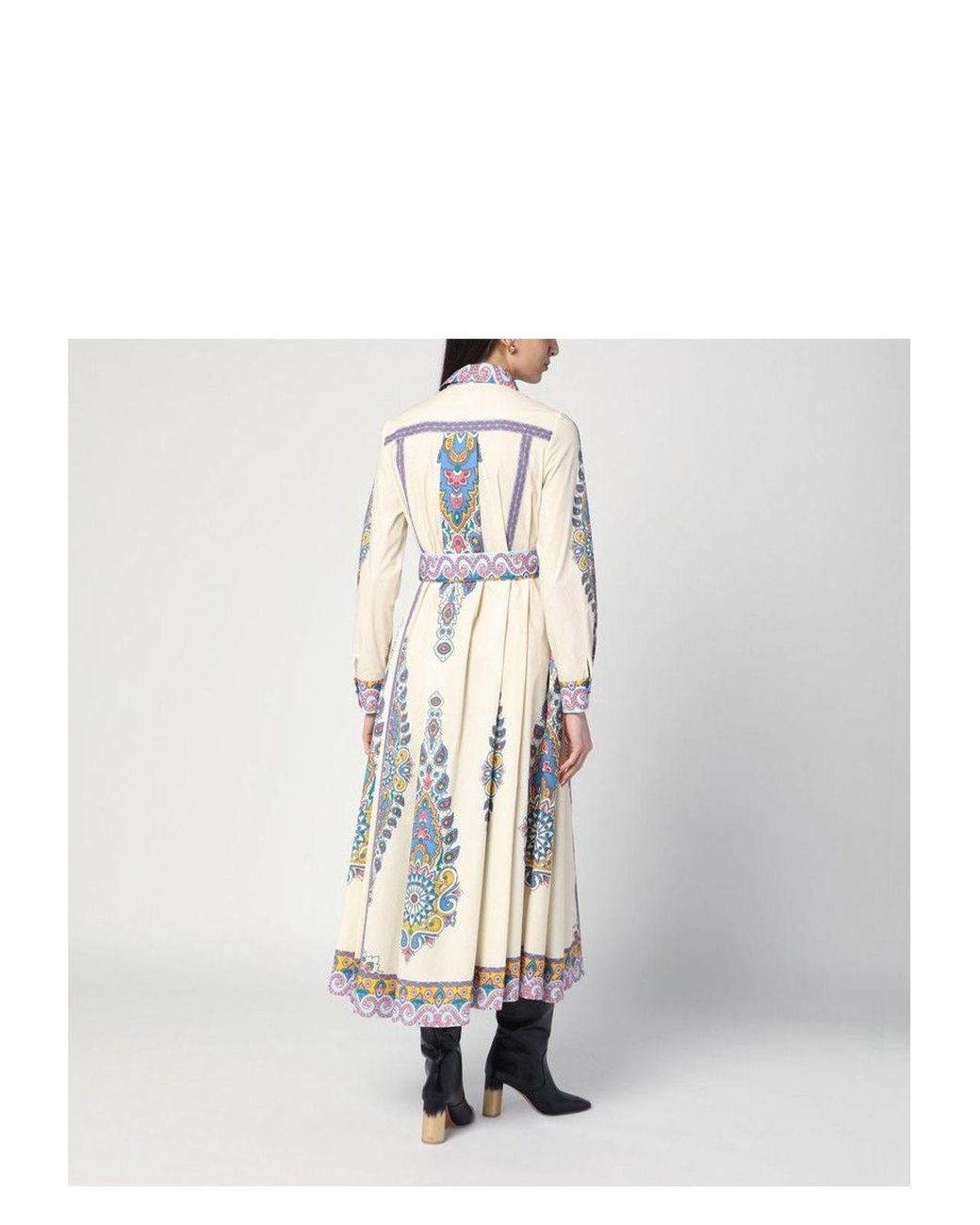 ワンピースその他 ETRO Cotton chemise dress with Paisley print Etro Cotton Chemise Dress With Paisley Print in White | Lyst