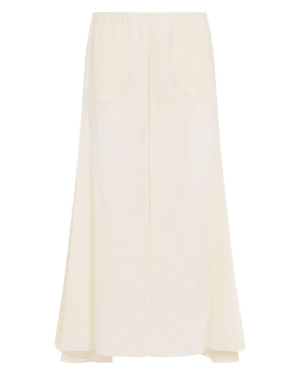 Chloé Silk Georgette Long Skirt in White | Lyst UK