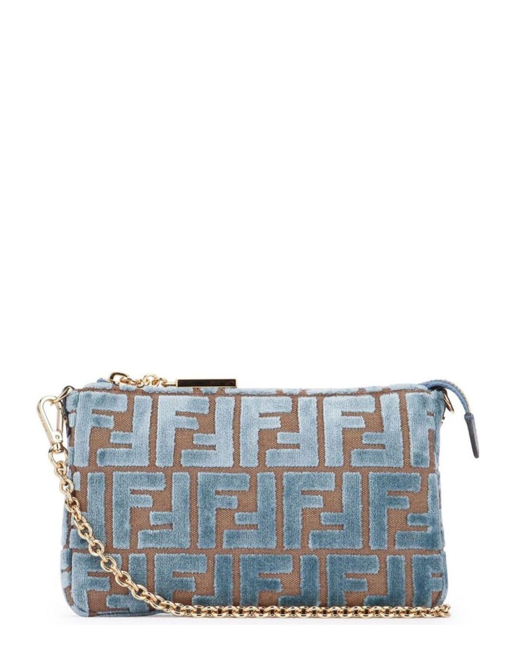 クラッチバッグ FENDI  Clutches Women Fabric Blue Clutch bag Fendi Blue in Cotton - 42910122
