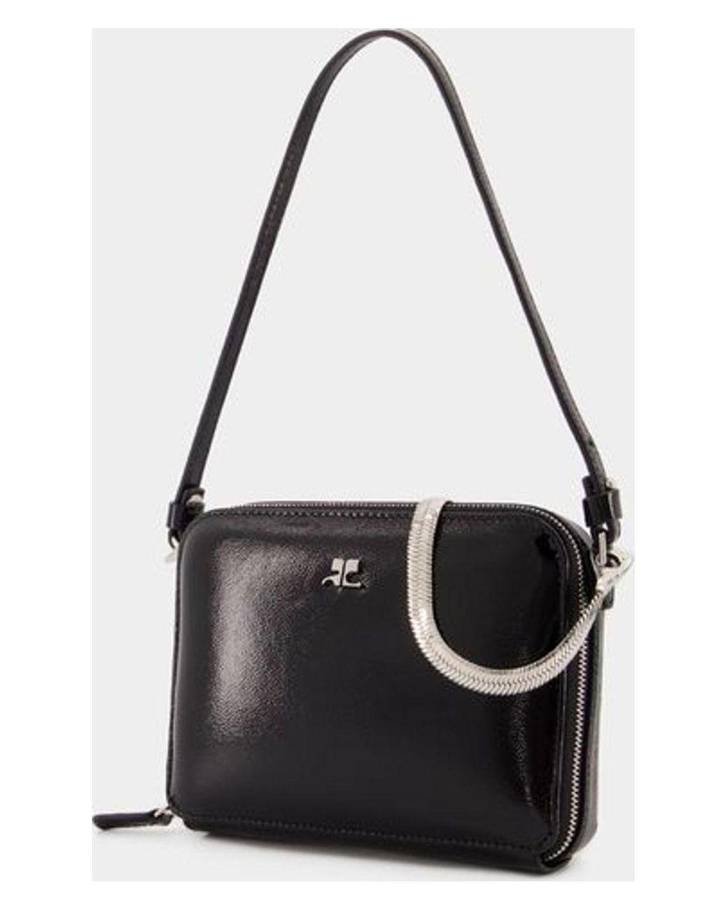 ショルダーバッグ・ポシェット Courreges Cloud Chained Handbag In Black Leather Courrèges Cloud Chained Bag | Black | FARFETCH