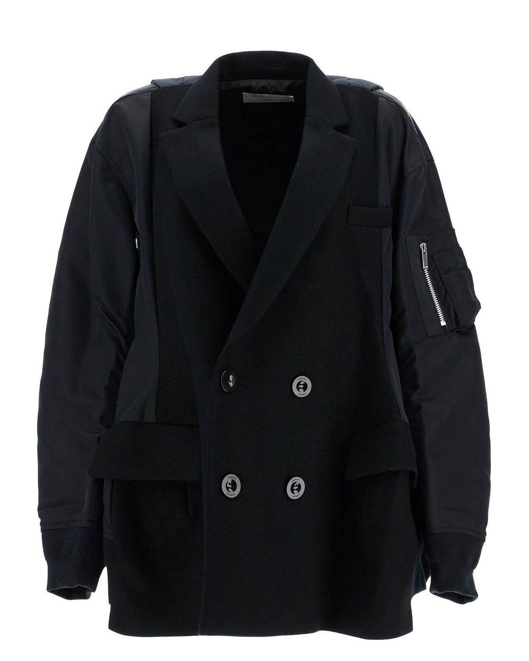 コート Sacai Wool Melton X Nylon Twill Quilted Coat Wool Melton X Nylon Twill Quilted Coat - Beige / Khaki