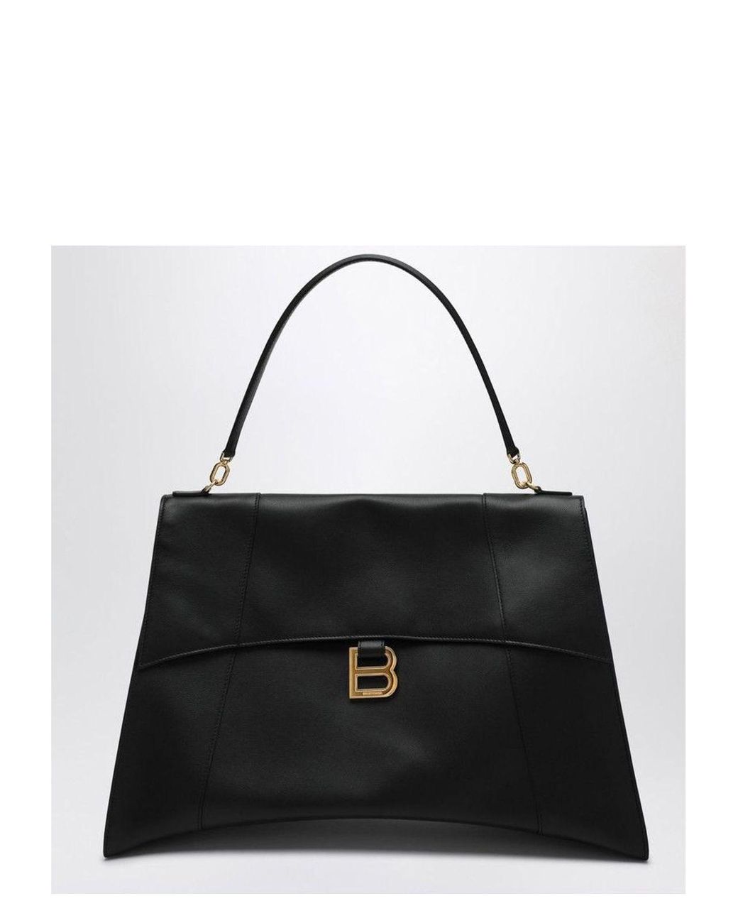 トートバッグ BALENCIAGA Black leather BB Soft handbag (8019282ABFJ 1000) Balenciaga Hourglass Soft Large Bag in Black | Lyst