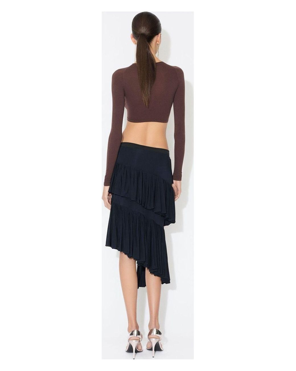 スカート Alaia Asymmetric spiral skirt Alaïa Asymmetric Spiral Skirt in Blue | Lyst