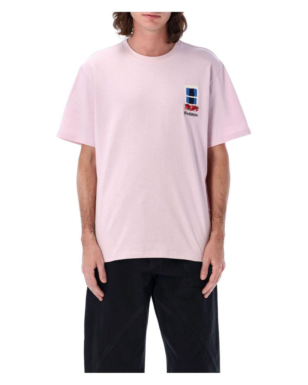 【関税込み】JW Anderson ピンク Window Embroidered Tシャツ jw-anderson-Blush-Window-