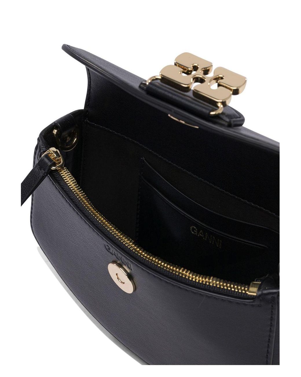 Ganni Apo-G Wallet On Chain in Black | Lyst