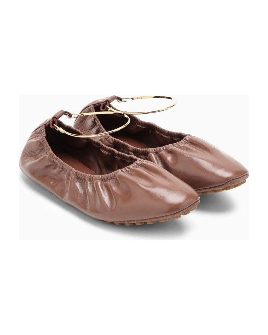 シューズ・サンダルその他 FENDI Fendi Filo jasper-coloured leather ballerina fendi-Burgundy-Filo-Jasper-