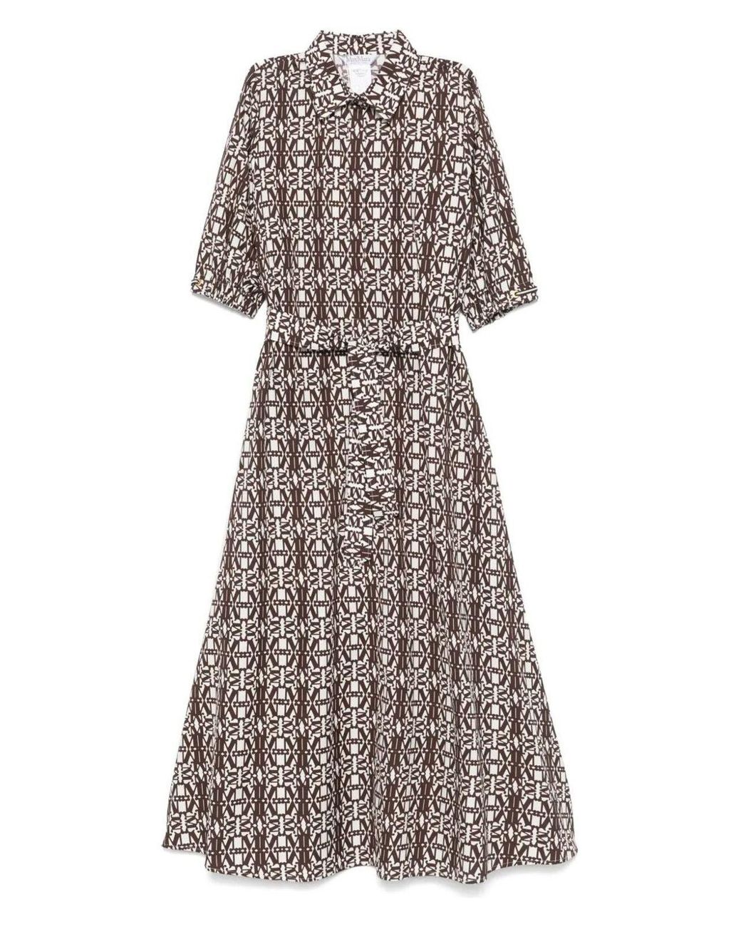 【Max Mara】Luxgiドレス max-mara-Brown-Luxgi-Printed-