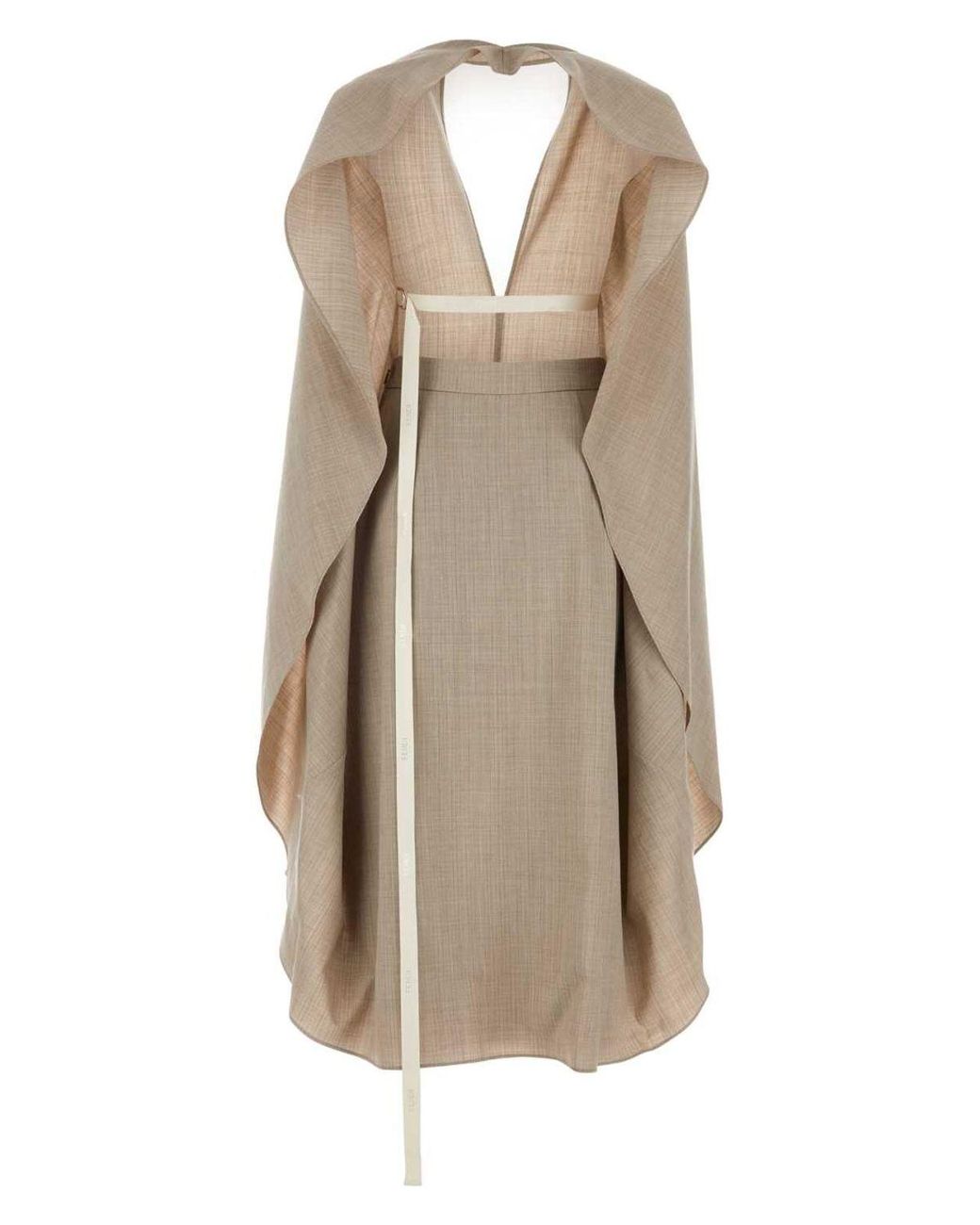 ワンピース FENDI CAPPUCCINO WOOL BLEND DRESS FENDI Cappuccino Wool Blend Dress | italist | REVERSIBLE