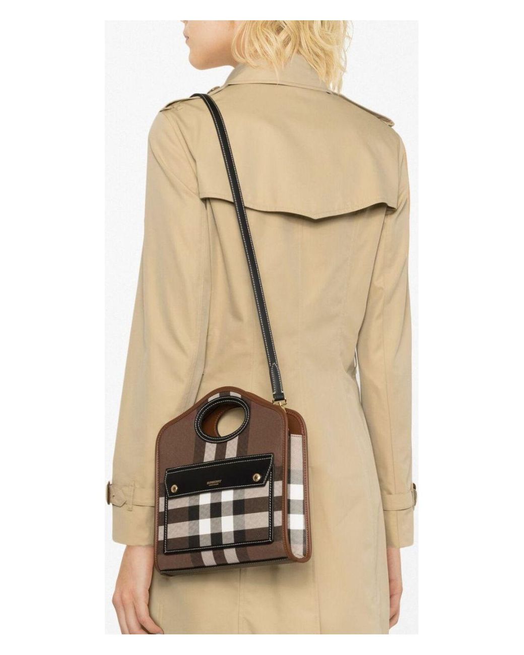 ハンドバッグ BURBERRY PRINTED E-CANVAS AND MINI POCKET BAG HANDBAG Burberry E-Canvas And Leather Mini Pocket Bag Handbag in