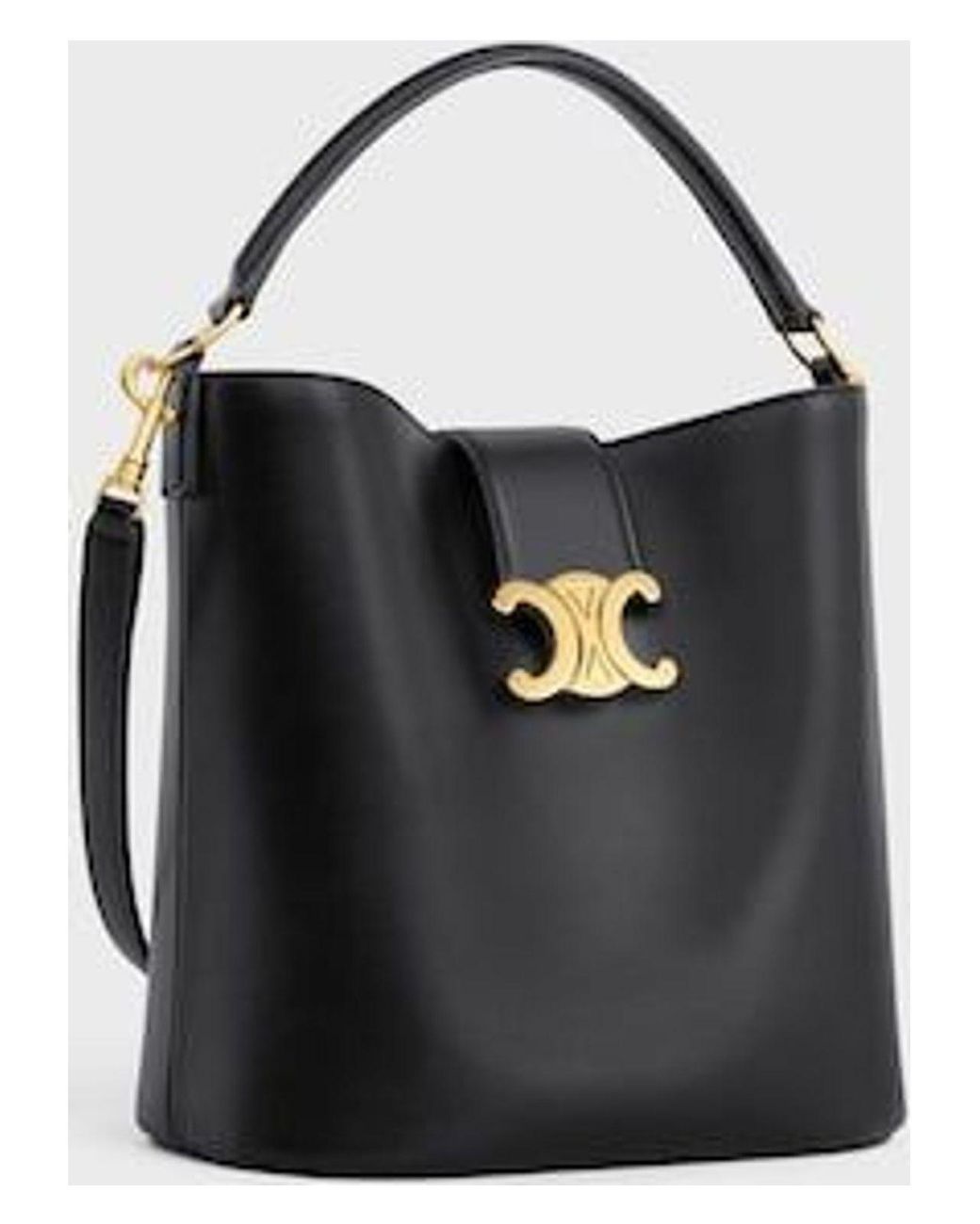 かごバッグ Celine Medium Louise Bucket Bag Celine Louise Medium Leather Bucket Bag in Gray | Lyst