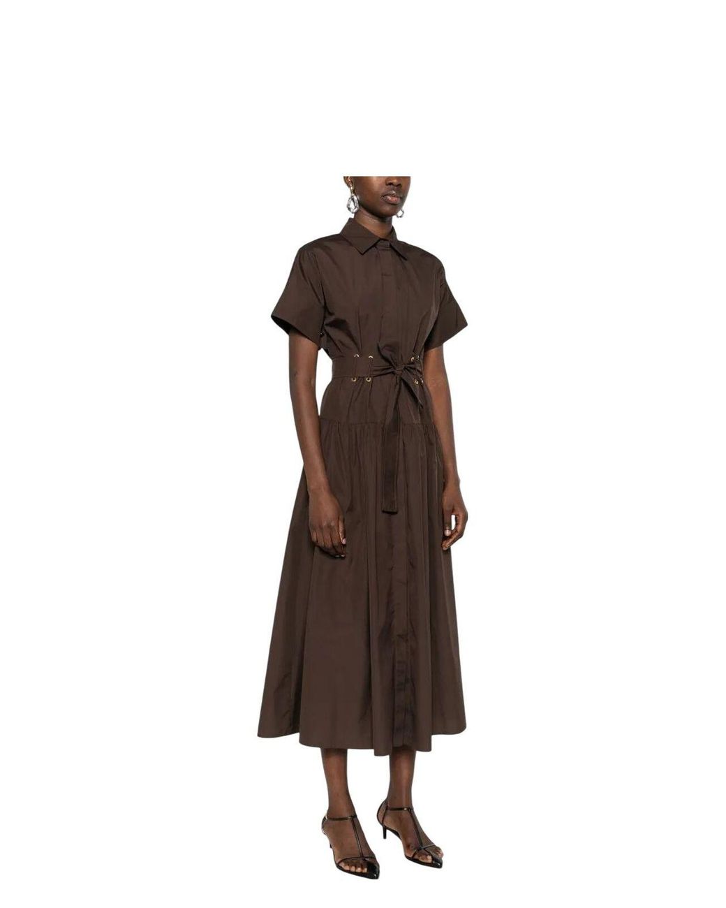 ワンピース Max Mara AGORAIO POPELINE BELTED DRESS Max Mara Agoraio Belted Drop-Waist Ankle Shirtdress | Neiman