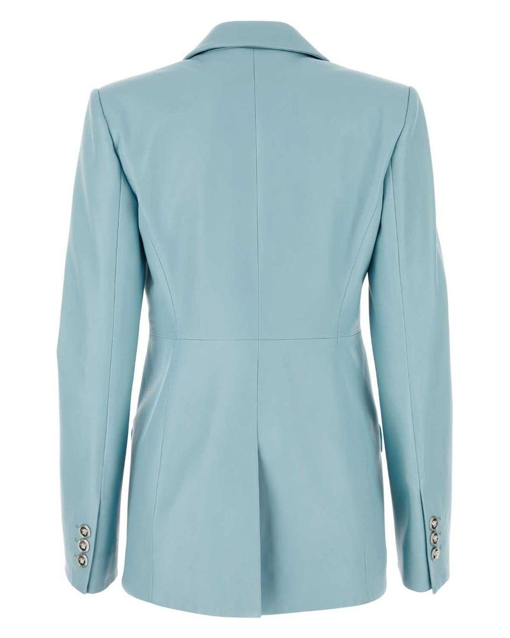 ジャケット VERSACE LIGHT-BLUE LEATHER BLAZER Versace Light- Leather Blazer in Blue | Lyst UK