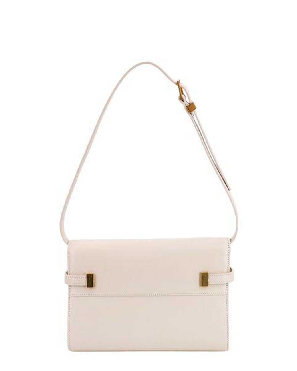 Saint Laurent Smooth Leather Manhattan Bag in White