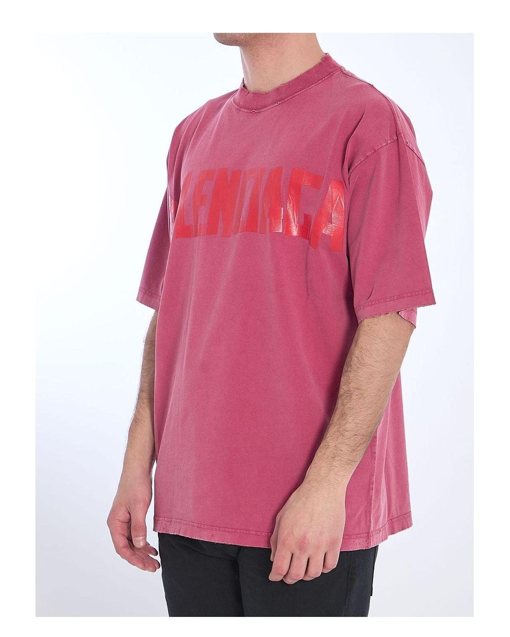 【関税＆送料込み】Balenciaga Tape Type Raspberry-Coloured Balenciaga TAPE TYPE Raspberry-Coloured T-Shirt – LOZURI®