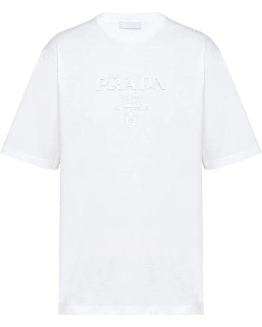 【PRADA】GIROCOLLO MC◆UJN9291045 Prada Girocollo Mc Top in White for Men | Lyst