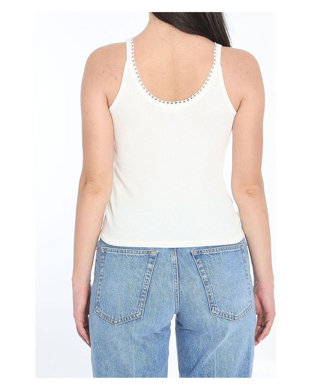 トップス Vintage celine tank top Celine Vintage 2K Women's Cotton Sleeveless Ribbed Knit Tank