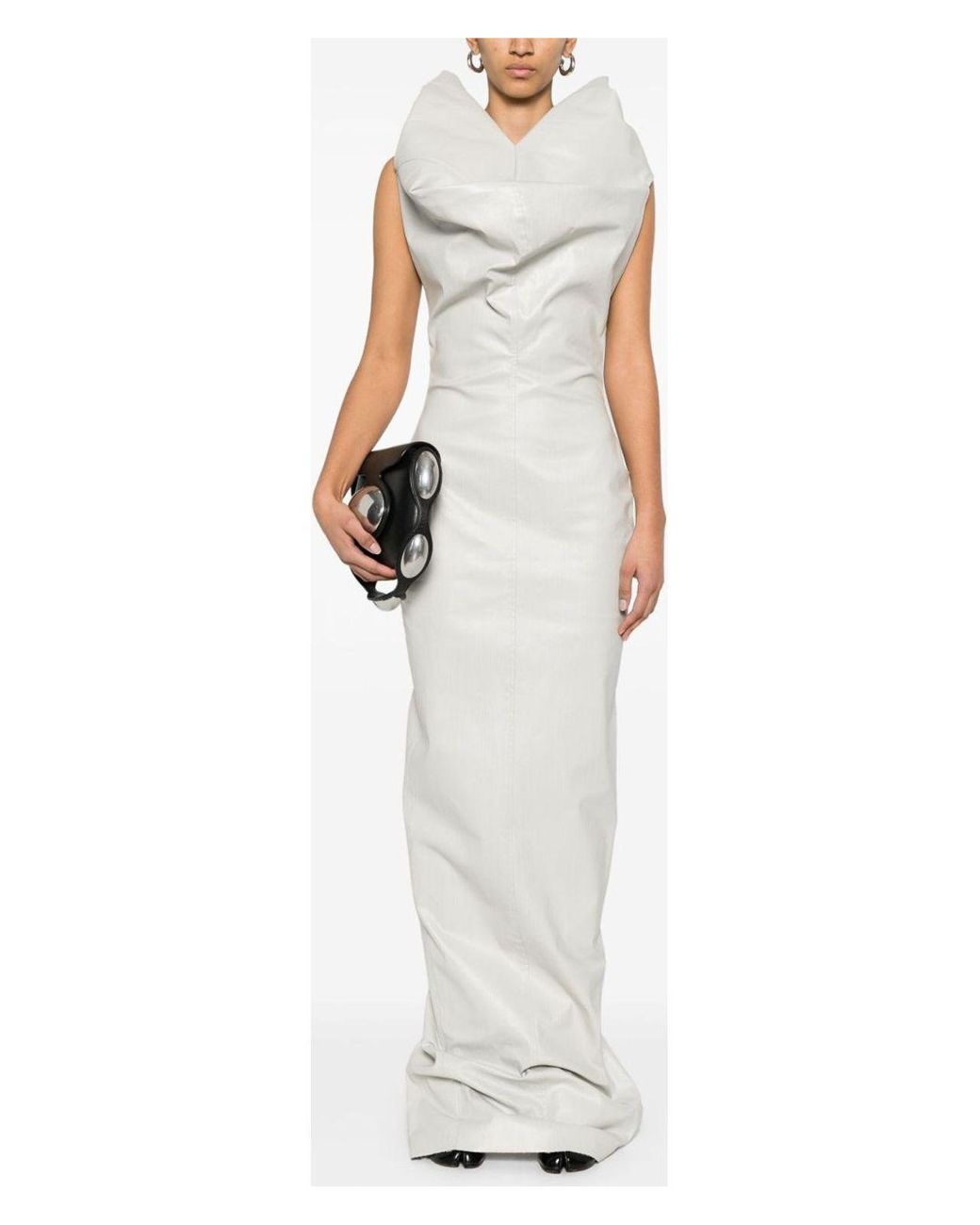 VIP【送料関税込】RICK OWENS WINGED LONG DRESS Rick Owens Winged Long Dress in White | Lyst UK