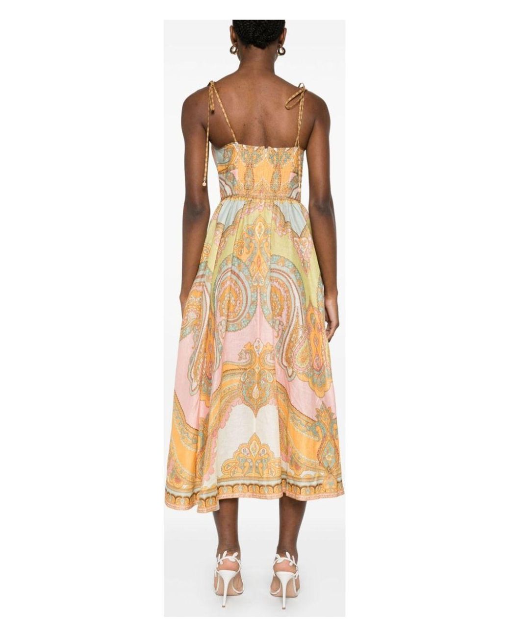 【Zimmermann】Maxine printed linen midi dress Zimmermann Maxine Paisley Linen Midi-Dress | Saks Fifth Avenue