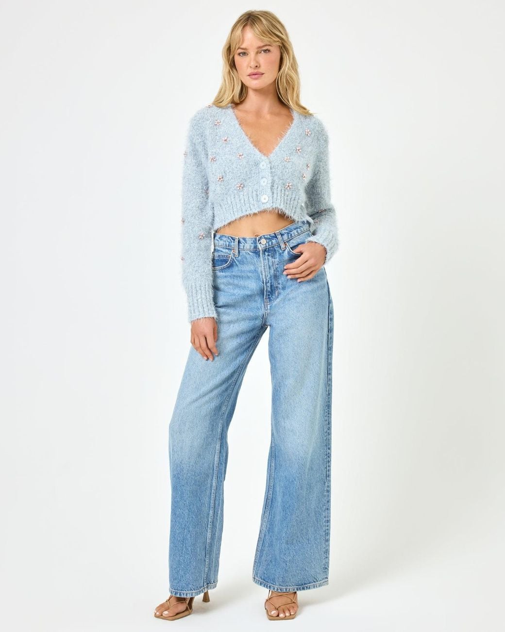 LSPACE Blue Crystal Cardigan