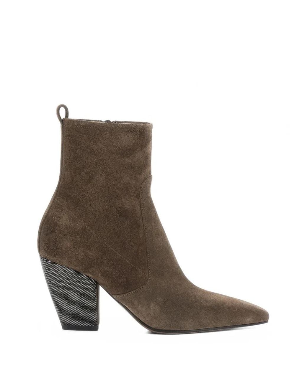 Brunello Cucinelli Brown Suede Bootie